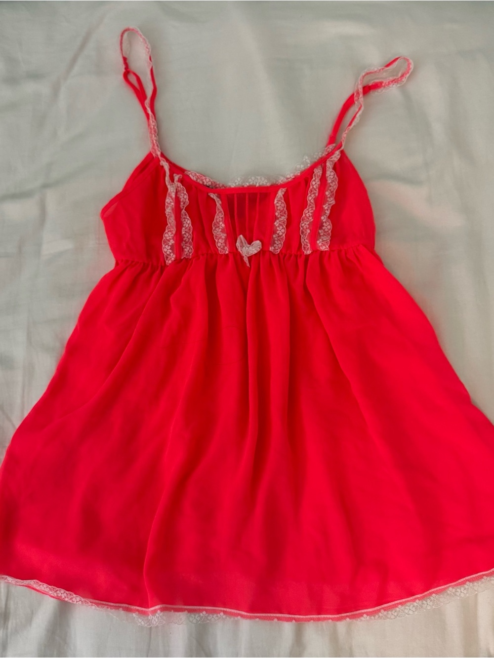 Victoria's Secret Hot Pink Lace-Trim Chemise